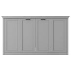 Full Size Murphy Bed with Desk, Storage Shelves, and Cabinets