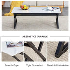47 Modern Rectangular Coffee Table with Sintered Stone Tabletop and X-shaped Metal Legs