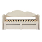 Twin Cloud Velvet Daybed with Trundle, Drawers, and USB