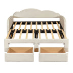 Twin Cloud Velvet Daybed with Trundle, Drawers, and USB