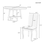 5-Piece Wooden Dining Table Set with Extendable Round Table & 4 Chairs