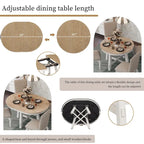 5-Piece Wooden Dining Table Set with Extendable Round Table & 4 Chairs