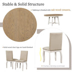 5-Piece Wooden Dining Table Set with Extendable Round Table & 4 Chairs