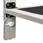Queen Velvet Floating Bed with Sensor Light and Tufted Headboard