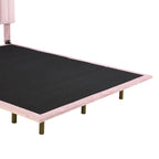 Queen Velvet Floating Bed with Sensor Light and Tufted Headboard