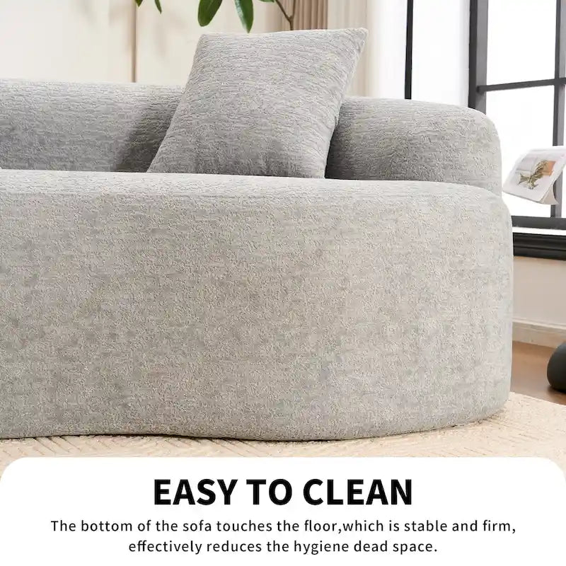 Luxury Chenille Fabric Sofa,4 Seater Modular Curved Sectional Couch