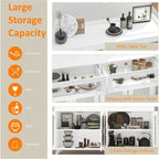 Sideboard Buffet Cabinet with LED Light & Power Outlet Storage Cabinet Coffee Bar Table