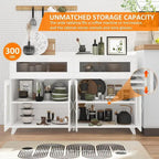 Sideboard Buffet Cabinet with LED Light & Power Outlet Storage Cabinet Coffee Bar Table