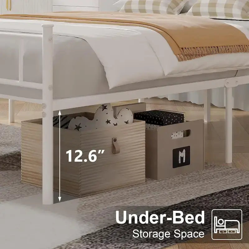 Metal Bed Frame with Headboard and Footboard- Twin/Full/Queen Size Bed