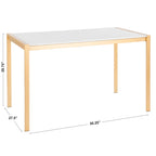 Fuji Contemporary-Glam Gold Dining Table - N/A