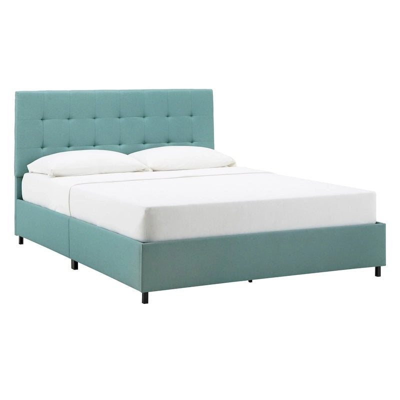 Linen Tufted Queen Platform Bed