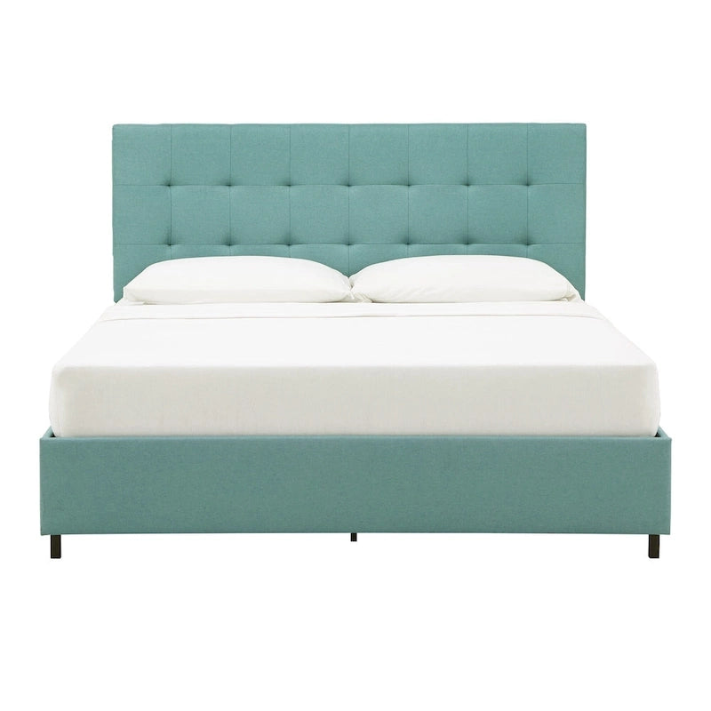Linen Tufted Queen Platform Bed