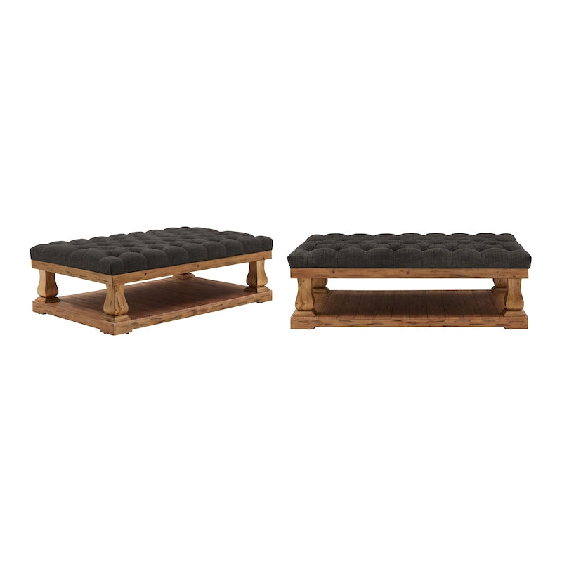 Gdansk Linen Baluster Rectangular Ottoman