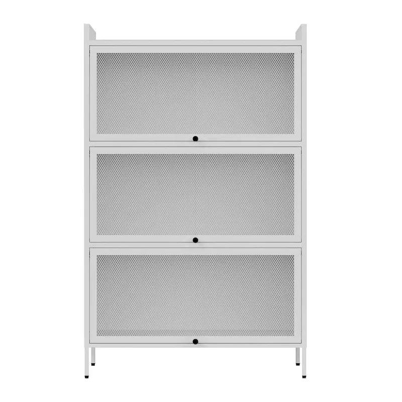 Pantry Storage Cabinet with Doors and Retractable Doors