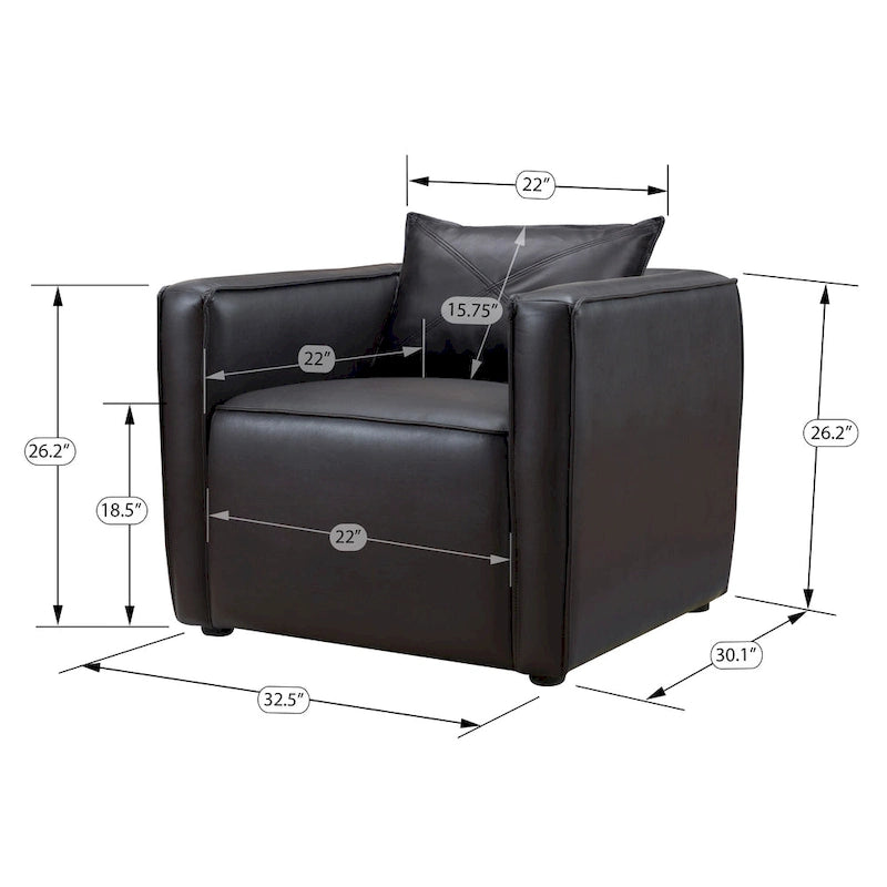 Jier Modern Breathable Vinyl Padded Accent Chair by Furniture of America
