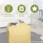 Majestic Home Goods Large Polka Dot Indoor Ottoman Pouf Cube - Small