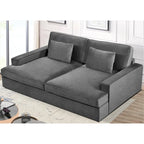 94.49W Velvet Square arms Oversized Sofa / twin-sized Sofa Bed