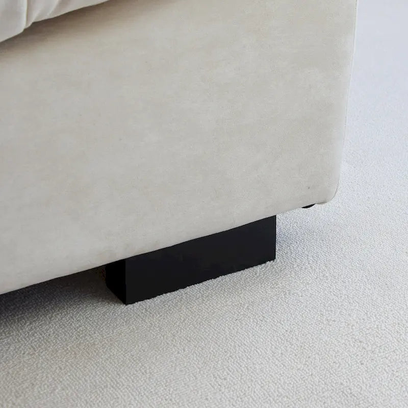 89 Modern Section Sofa with Arms Velvet Fabric Sofa For Living Room