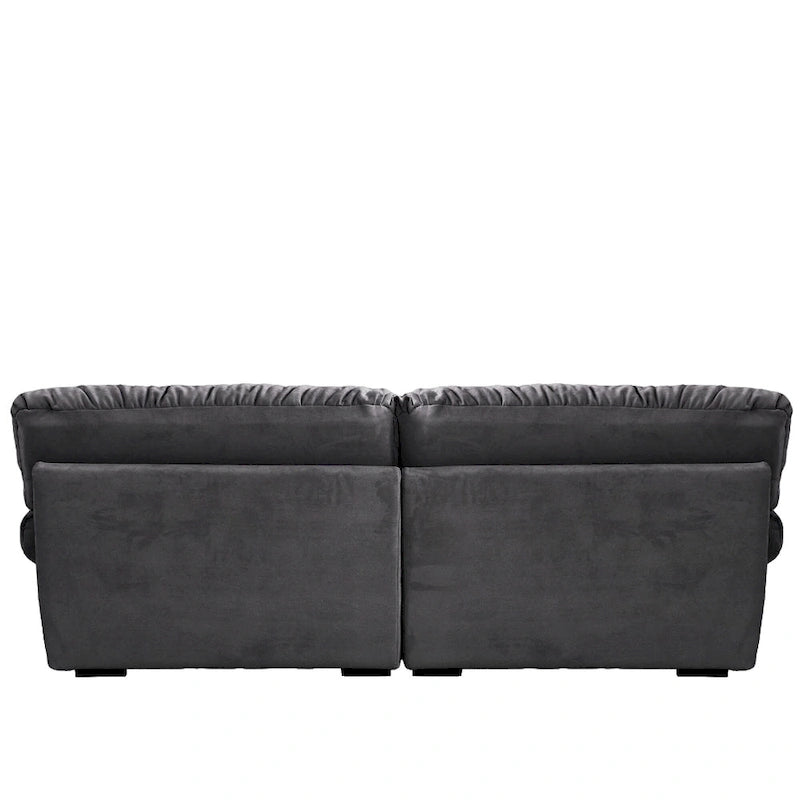 89 Modern Section Sofa with Arms Velvet Fabric Sofa For Living Room