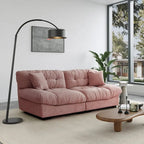 89 Modern Section Sofa with Arms Velvet Fabric Sofa For Living Room