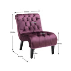 Velvet Upholstered Leisure Chair For Living Room With Wood Legs