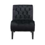 Velvet Upholstered Leisure Chair For Living Room With Wood Legs