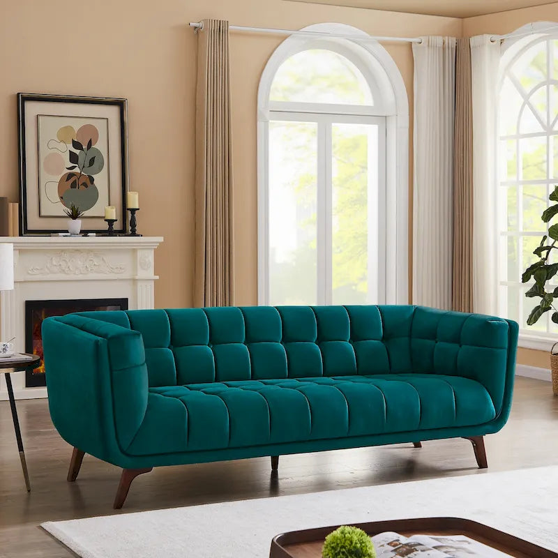 Modern Chesterfield Velvet Living Room Couch