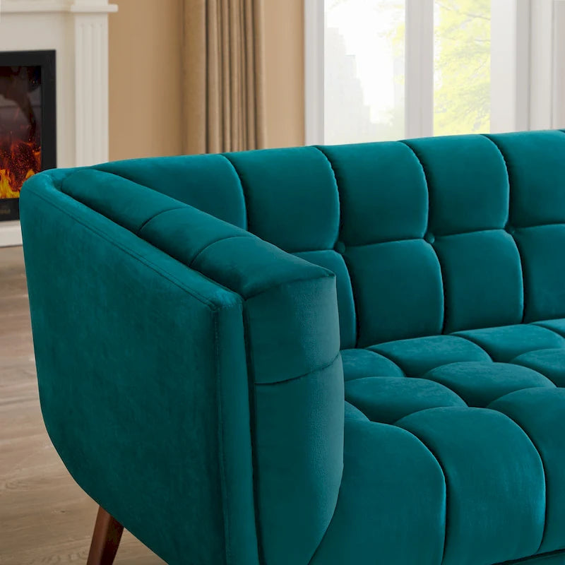 Modern Chesterfield Velvet Living Room Couch