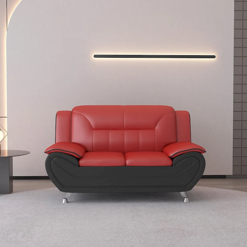 William Street Faux Leather Upholstered 2PCS Living Room Set