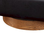 Faux Leather Wood Base Barrel Swivel Chair