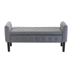 Fabric Flip Top Storage Ottoman with Rubberwood Legs
