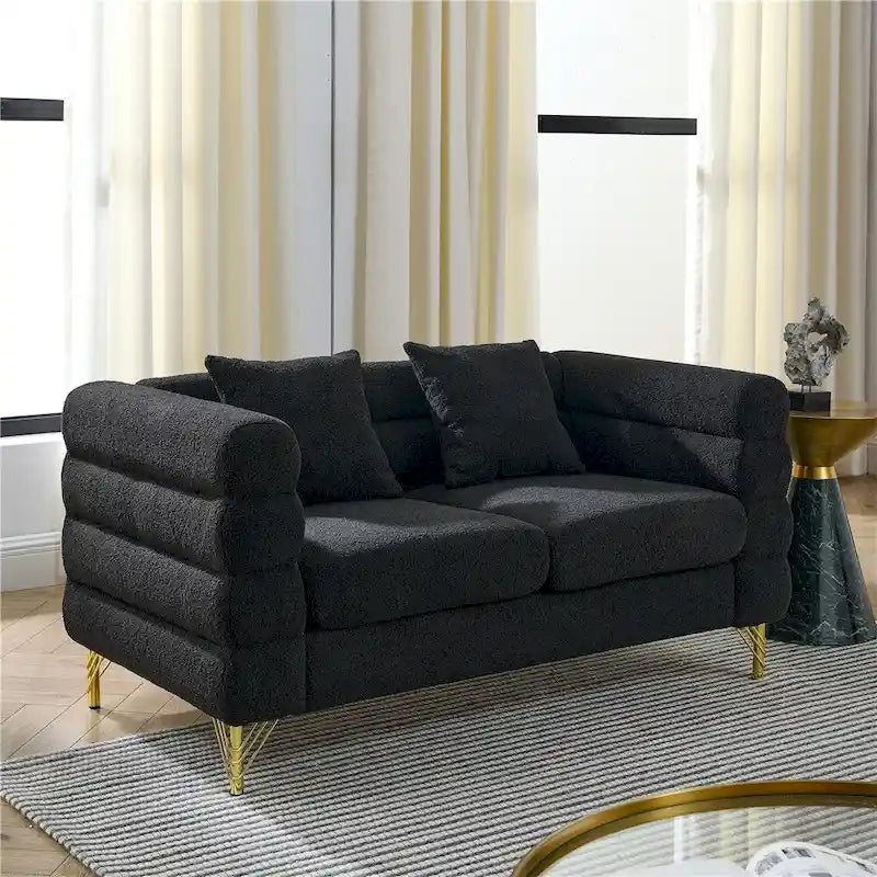 Oversized 2 Seater Sectional Sofa, Living Room Fabric Sectional Sofa