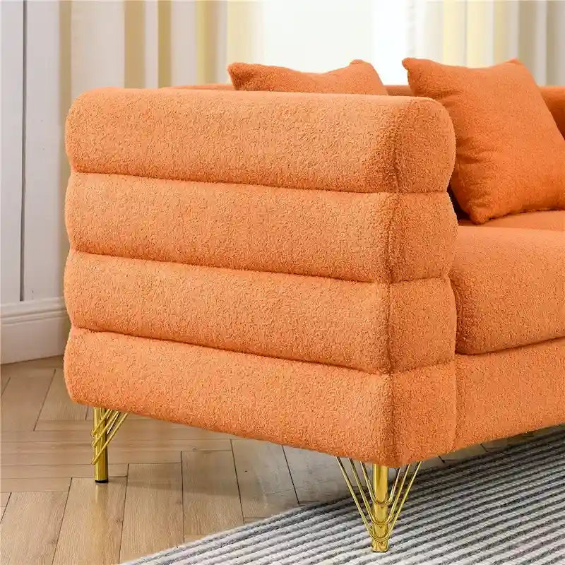 Oversized 2 Seater Sectional Sofa, Living Room Fabric Sectional Sofa