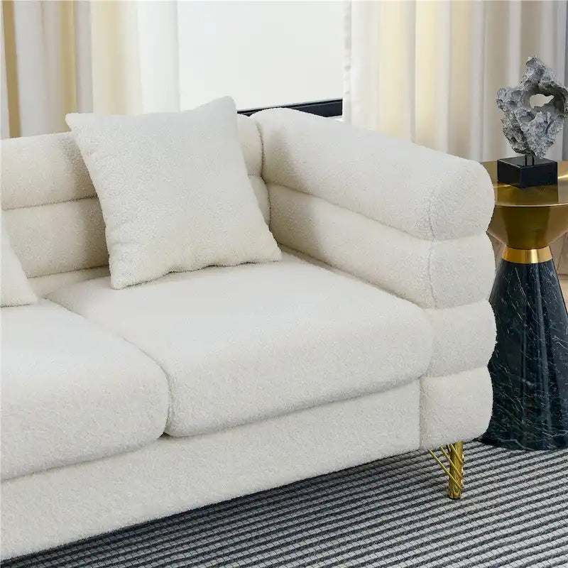 Oversized 2 Seater Sectional Sofa, Living Room Fabric Sectional Sofa