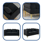 Oversized 2 Seater Sectional Sofa, Living Room Fabric Sectional Sofa
