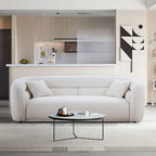 Modern Contemporary 91 Upholstered Curved Sofa With 2 Pillows for Living Room