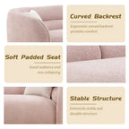 Modern Contemporary 91 Upholstered Curved Sofa With 2 Pillows for Living Room