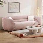 Modern Contemporary 91 Upholstered Curved Sofa With 2 Pillows for Living Room