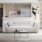 Modern Contemporary 91 Upholstered Curved Sofa With 2 Pillows for Living Room