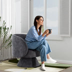 Ouyessir 360 Degree Modern Swivel Cuddle Barrel Sofa Chairs