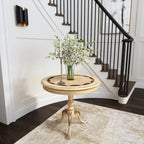 Butler Traditional Round Wooden Pedestal Table in Plantation Cherry Finish - Dark Brown