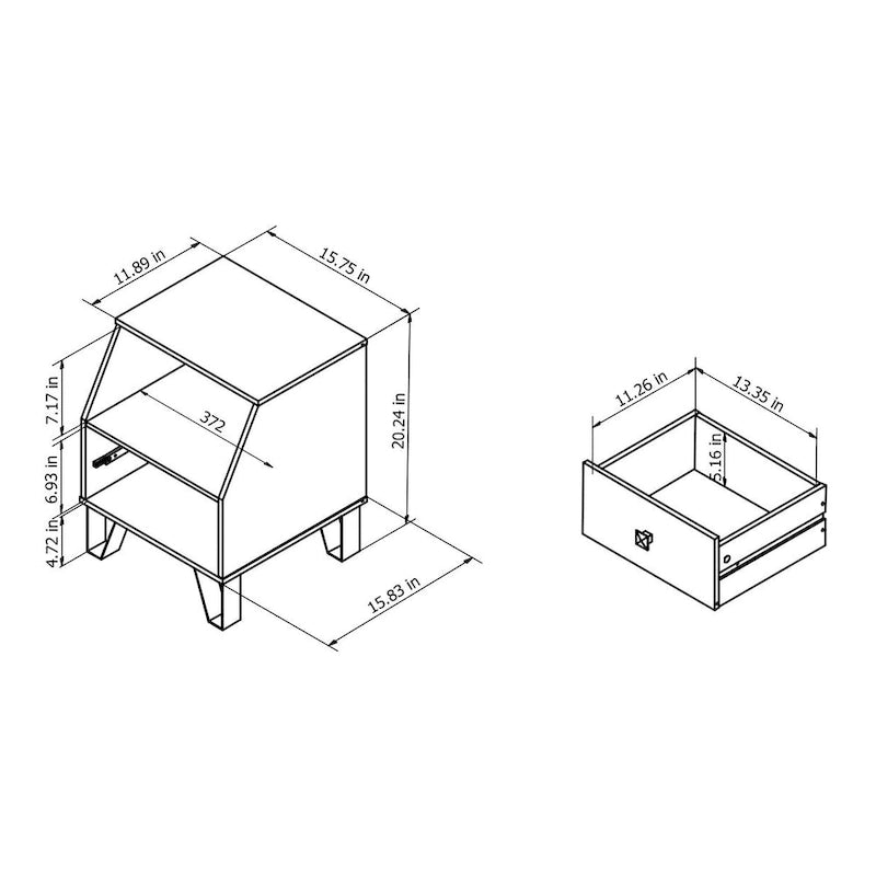 Kara Contemporary 16-inch 1-Shelf Side Table by Furniture of America
