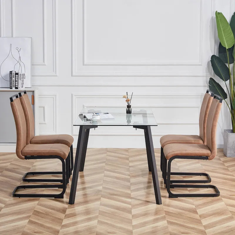 Modern Dining Chairs PU Faux Leather set of 4