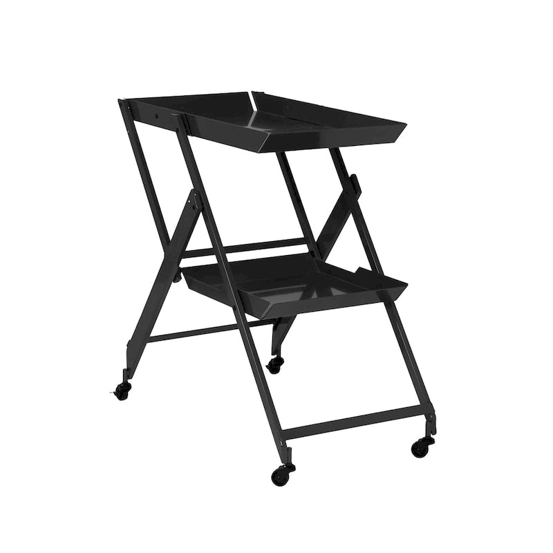 Zonnie Contemporary Steel 2-Shelf Folding Server Cart with Wheeled Base by Furniture of America