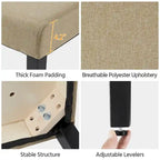 Yaheetech 4pcs Upholstered Fabric Dining Chairs with Solid Wood Legs For Dining Room - N/A