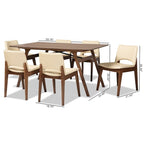 Afton Mid-Century Modern 7-Piece Dining Set