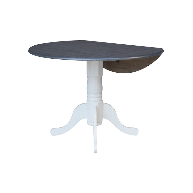 42 in. Drop Leaf Table with 4 Cross Back Dining Chairs - 5 Piece Set