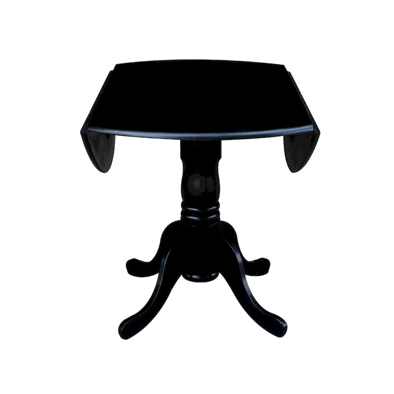 42 in. Drop Leaf Table with 4 Cross Back Dining Chairs - 5 Piece Set