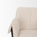 Brently Dining Chair w/ Cream Boucle Fabric & Matte Black Metal Legs