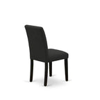 East West Furniture Dining Furniture Set- a Dining Table & Black Color Linen Fabric Upholstered Chairs, Black(Pieces Option)